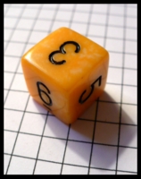 Dice : Dice - 6D - Cheddar Cheese With Black Numerals
